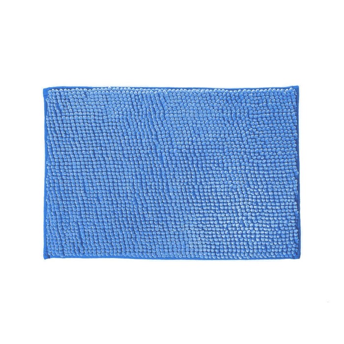 Коврик для ванной, «Шенилл», 40х60 см, из микрофибры, синий - Фото 1