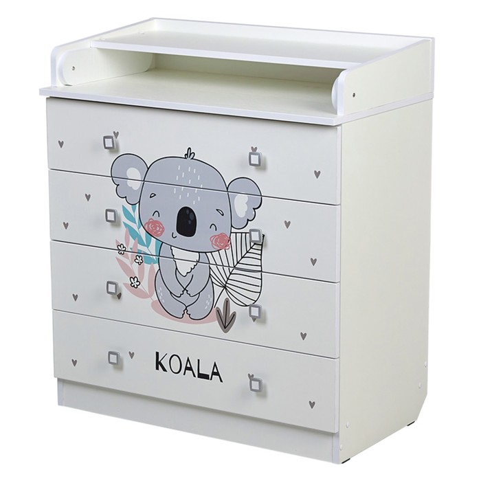 Комод пеленальный детский Фея 1580 «Коала», 80×47×92 см, 4 ящика, белый - Фото 1