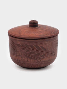 Горшок для запекания «Колос», 350 мл, красная глина  (артикул 10101727)  большой выбор товаров оптом и в розницу по низким ценам с доставкой