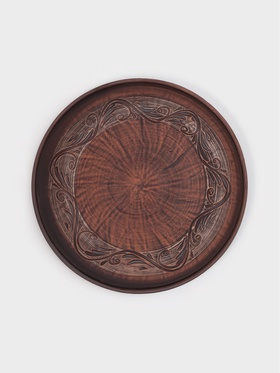 Блюдо для пиццы «Орнамент», 28×2.5 см, красная глина  (артикул 10101758)  большой выбор товаров оптом и в розницу по низким ценам с доставкой