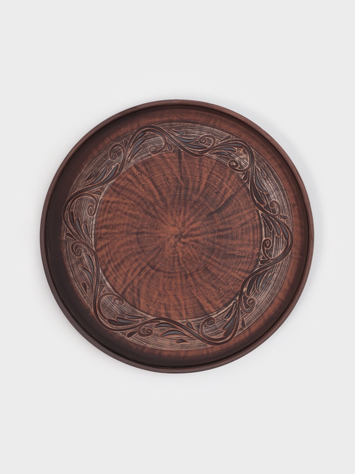 Блюдо для пиццы «Орнамент», 28×2.5 см, красная глина - Фото 1