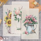 Набор полотенец Этель «Букеты» 45×70 см - 3 шт., репс 167 г/м², хлопок - Фото 1