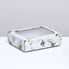 Коробка крышка-дно "Зеленые растения", с окном, 18 х 15 х 5 см - фото 320720665