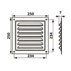 Решетка вентиляционная ZEIN Люкс РМ2525М, 250 х 250 мм, с сеткой, металлическая, медная - фото 9876315
