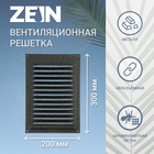 Решетка вентиляционная ZEIN Люкс РМ2030СР, 200 х 300 мм, с сеткой, металлическая, серебро - фото 9072820