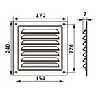 Решетка вентиляционная ZEIN Люкс РМ1724Ц, 170 х 240 мм, с сеткой, металлическая, оцинковка - фото 9884656