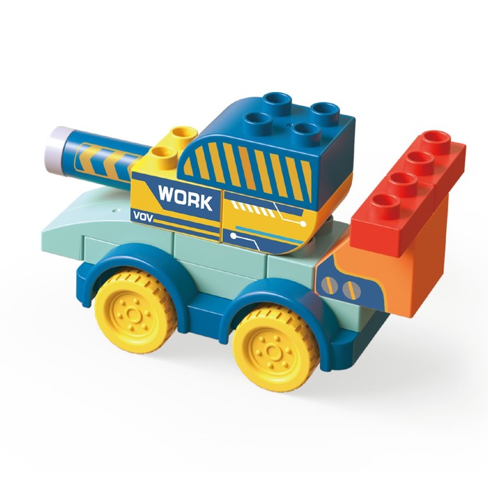 Конструктор детский Funky Toys «Танк», с крупными блоками, 17 деталей - Фото 1