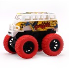 Инерционный автобус die-cast Funky Toys, на полном приводе с красными колесами, 14.5 см - Фото 1