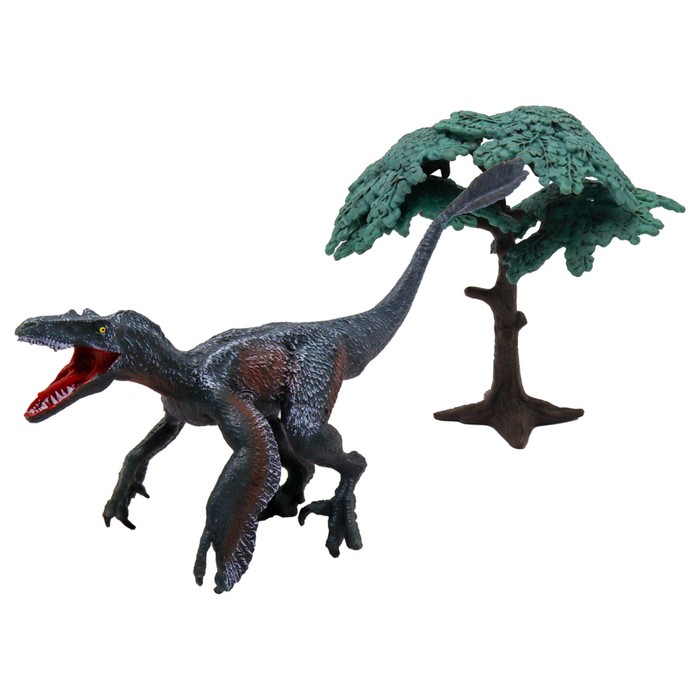 Фигурка динозавра Funky Toys «Пернатый велоцираптор», с аксессуаром, цвет тёмно-синий - Фото 1
