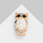 Брошь «Сова», цвет чёрно-белый в золоте - Фото 1