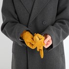 Перчатки женские, безразмерные, без утеплителя, цвет горчичный - Фото 6