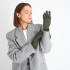 Перчатки женские, безразмерные, без утеплителя, цвет хаки - Фото 5