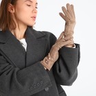 Перчатки женские, безразмерные, без утеплителя, цвет бежевый - Фото 5