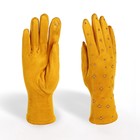 Перчатки женские, безразмерные, без утеплителя, цвет горчичный - фото 11569135