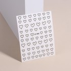 Наклейки для ногтей «Сердца», объёмные, цвет чёрный - фото 2469388