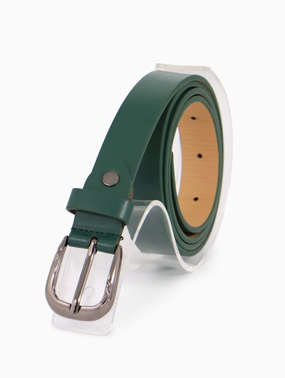 Ремень детский, ширина 2.3 см, пряжка металл, цвет зелёный