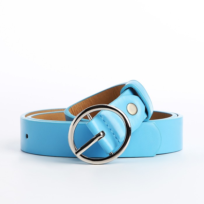 Ремень детский, ширина 2.3 см, винт, пряжка металл, голубой - Фото 1