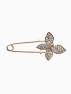 Булавка «Бабочка», 5 см, белая в золоте - Фото 1