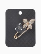 Булавка «Бабочка», 5 см, белая в золоте - Фото 4