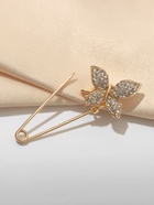 Булавка «Бабочка», 5 см, белая в золоте 897121