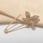 Булавка «Бабочка», 5 см, белая в золоте - Фото 1