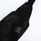 Сумка на одно плечо на молнии, 3 наружных кармана, цвет чёрный - фото 12047753