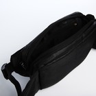 Сумка на одно плечо на молнии, 3 наружных кармана, цвет чёрный - Фото 5