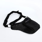 Поясная сумка на молнии, 3 наружных кармана, зацеп на бедро, цвет чёрный - фото 7873396