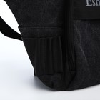 Поясная сумка на молнии, 3 наружных кармана, зацеп на бедро, цвет чёрный - фото 7873397
