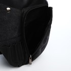 Поясная сумка на молнии, 3 наружных кармана, зацеп на бедро, цвет чёрный - фото 7873399