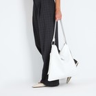 Сумка-шопер на застёжке, цвет белый - фото 23548337