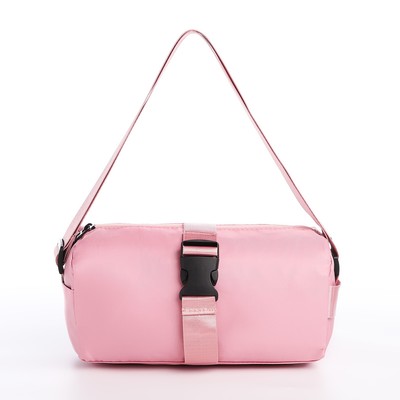 Сумка молодёжная на молнии, 25×12×12 см, розовая