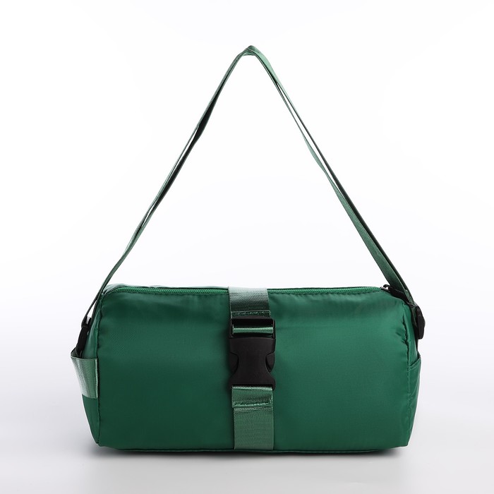 Сумка молодёжная на молнии, 25×12×12 см, зелёная - Фото 1