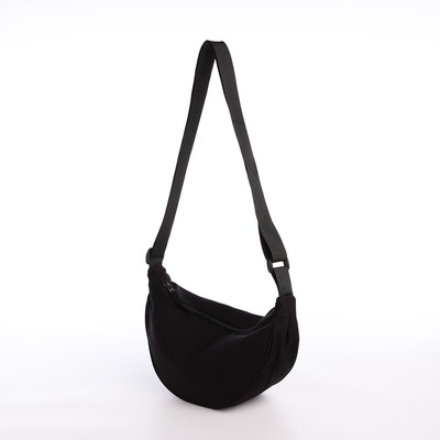 Сумка молодёжная на молнии, 27×9×14 см, чёрная