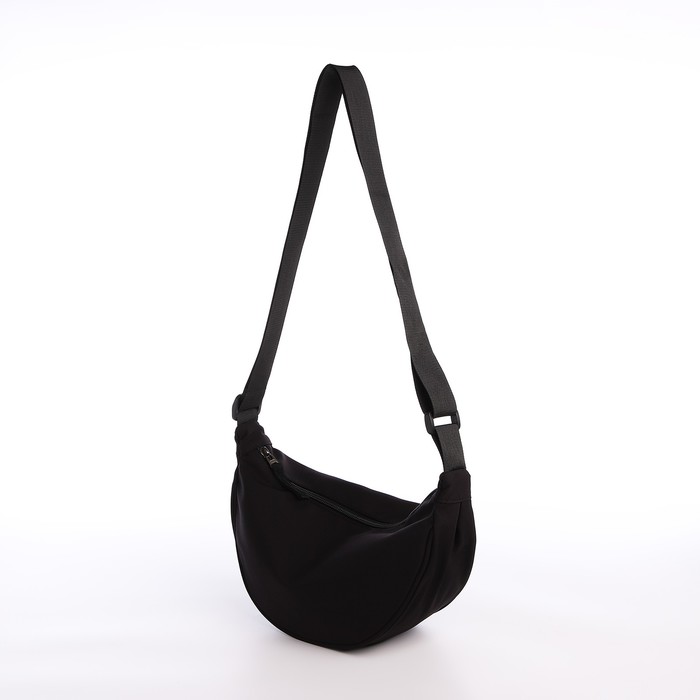 Сумка молодёжная на молнии, 27×9×14 см, чёрная - Фото 1