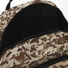 Рюкзак туристический на молнии, с увеличением, 6 наружных кармана, цвет бежевый/коричневый - фото 7873534