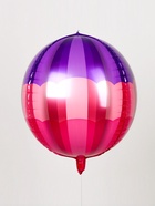 Воздушный шар фольгированный 20" «Сфера полосатая», фуксия - Фото 2