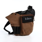 Поясная сумка на молнии, 3 наружных кармана, зацеп на бедро, цвет коричневый - фото 7873602