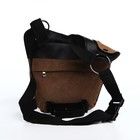 Поясная сумка на молнии, 3 наружных кармана, зацеп на бедро, цвет коричневый - фото 7873603