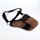 Поясная сумка на молнии, 3 наружных кармана, зацеп на бедро, цвет коричневый - фото 7873604