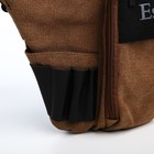 Поясная сумка на молнии, 3 наружных кармана, зацеп на бедро, цвет коричневый - фото 7873605