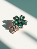 Брошь «Цветок желаний», цвет изумрудный в чернёном золоте - Фото 6