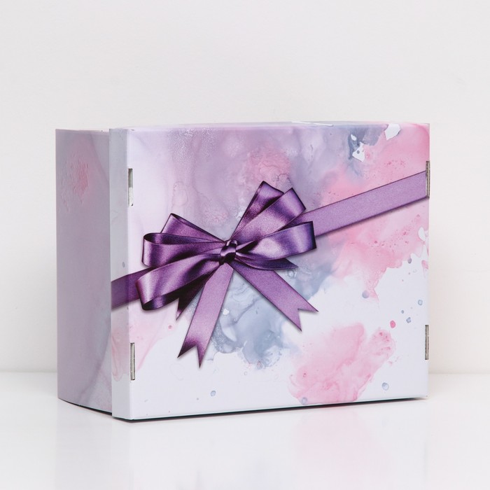 Складная коробка "Бант", фиолетовый  31,2 х 25,6 х 16,1 см  набор 2 шт