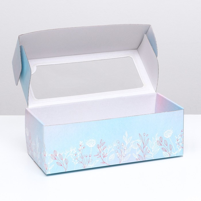 Коробка самосборная, с окном, "Цветочные кружева" 16 х 35 х 12 см  набор 5 шт