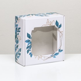 Коробка самосборная, с окном, "Танец цветов" 19 х 19 х 9 см  набор 5 шт