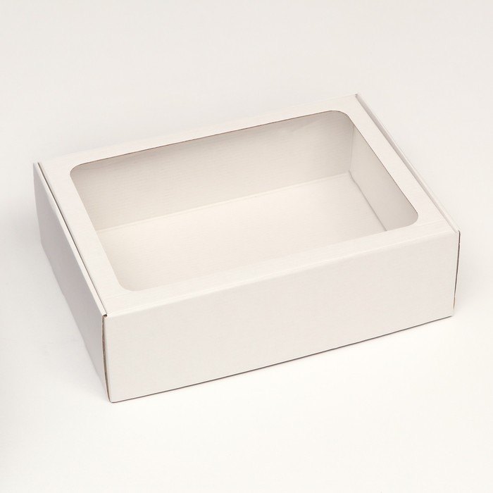 Коробка самосборная с окном, белая, 31 х 22 х 9,5 см  набор 5 шт