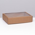 Коробка самосборная с окном, бурая, 38 х 28 х 9 см  набор 5 шт - фото 11595044