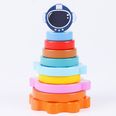 Деревянная пирамидка «Космос», 16 см