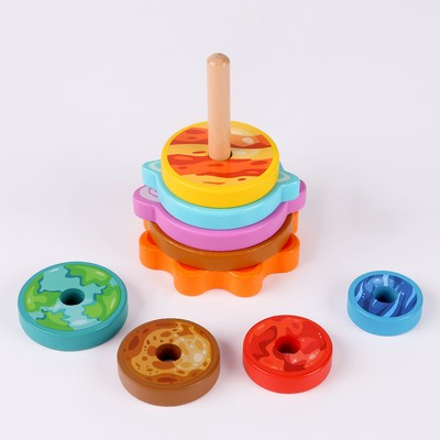 Деревянная пирамидка «Космос», 16 см