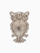 Брошь «Сова», цвет зелёно-белый в серебре - Фото 1